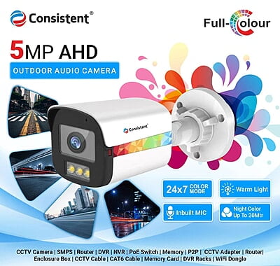 CONSISTENT 5MP CCTV Camera for Home & Office Security CONSISTENT 5MP CCTV Camera for Home & Office Security