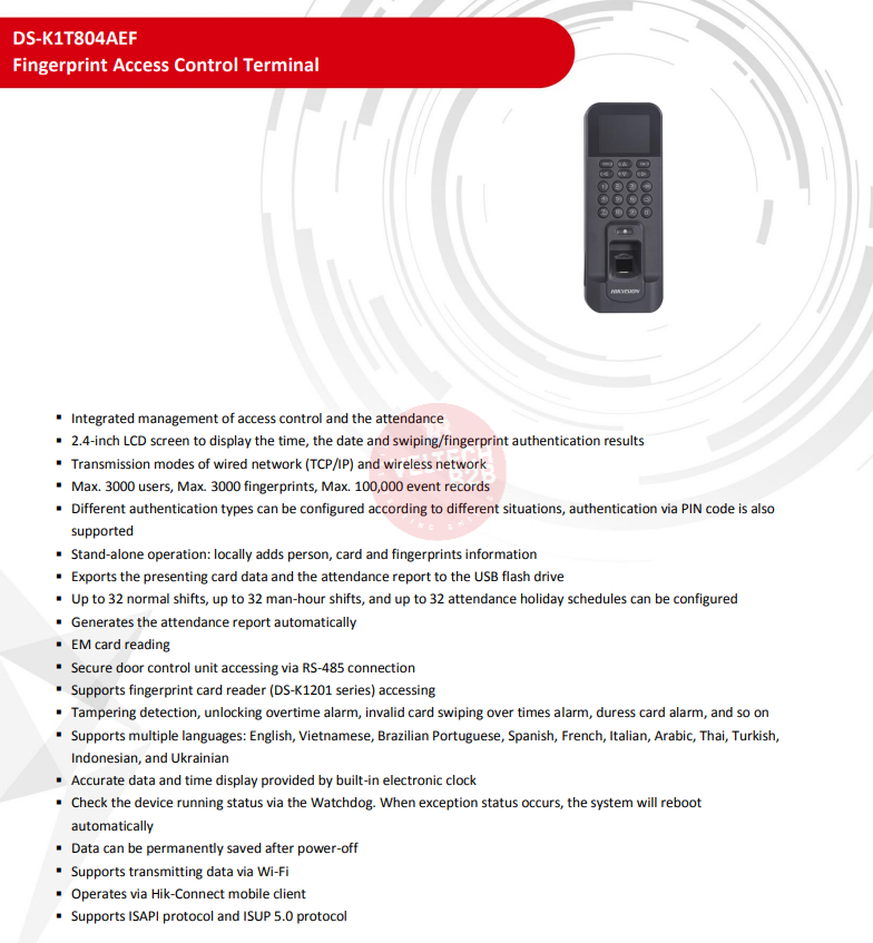 Hikvision : ds-k1t804aef