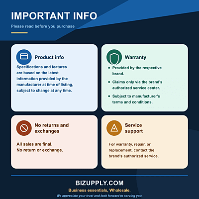 Bizupply important purchase information and warranty policy Bizupply important purchase information and warranty policy
