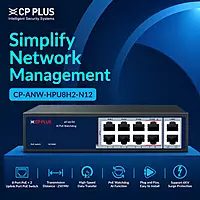 CP PLUS 8 Port PoE Switch with 2 Uplink Ports