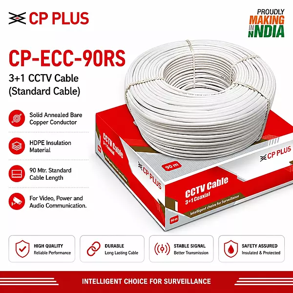 CP PLUS CP-ECC-90RS 3+1 CCTV Cable 90 Meter