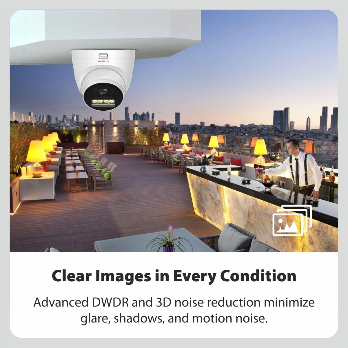 CP PLUS 2.4MP Dome Camera with Smart Dual Light and Two-Way Audio Support