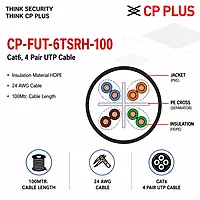CP PLUS 100 Meter Cat6 UTP Cable for CCTV and Ethernet