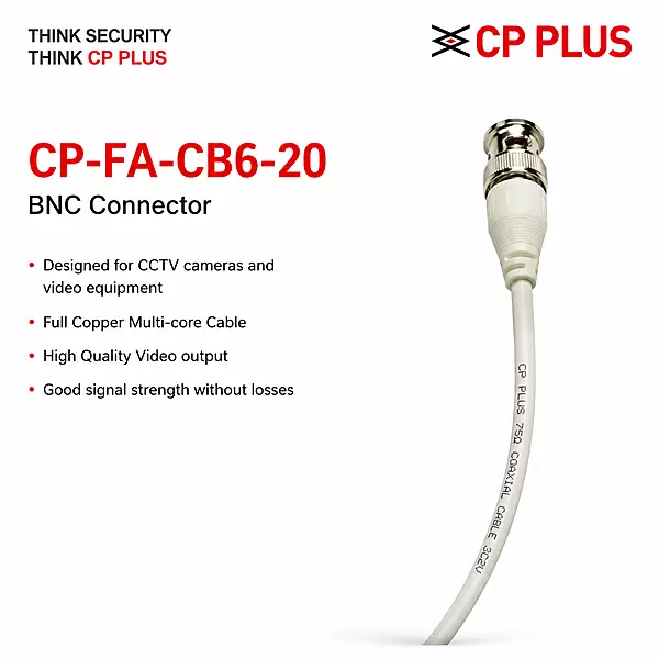 CP PLUS full copper BNC connector for CCTV analog HD camera setups