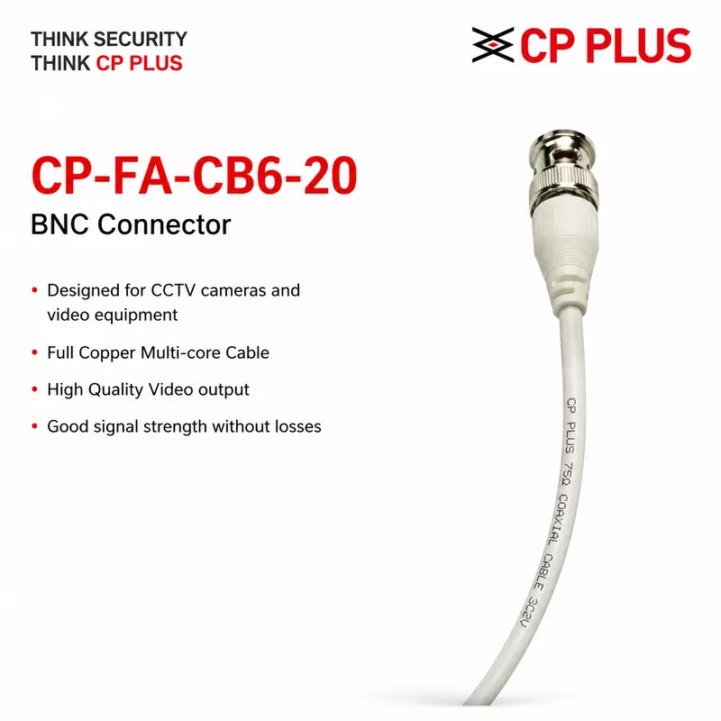 CP PLUS full copper BNC connector for CCTV analog HD camera setups