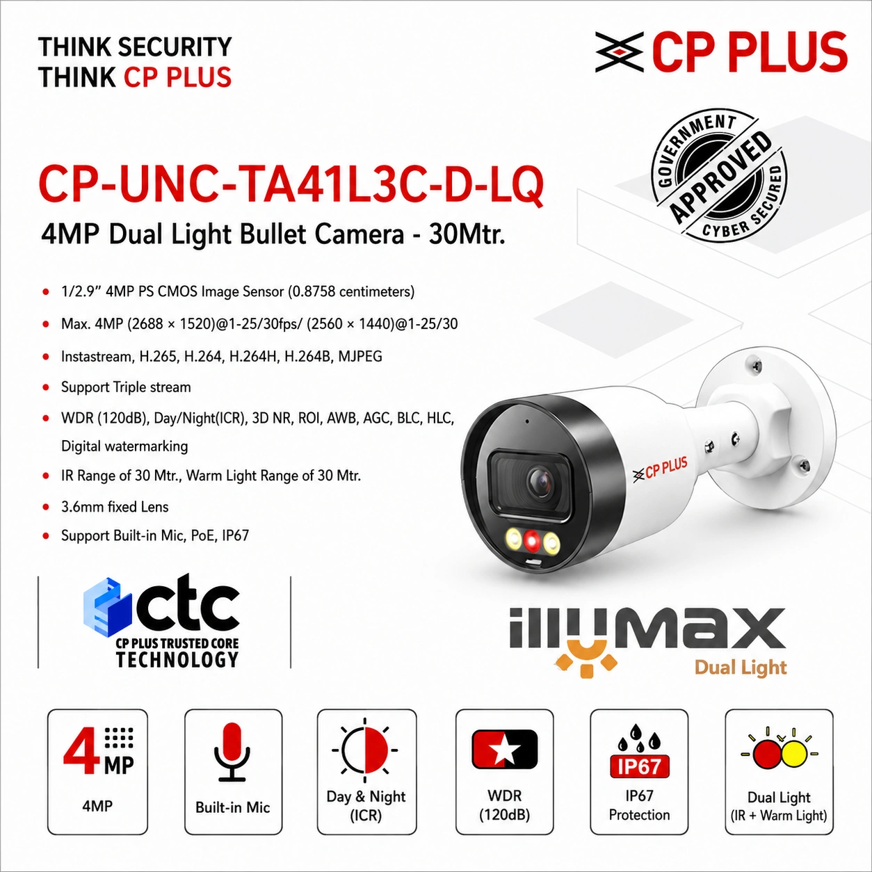 CP PLUS : UNC-TA41L3C-D-LQ