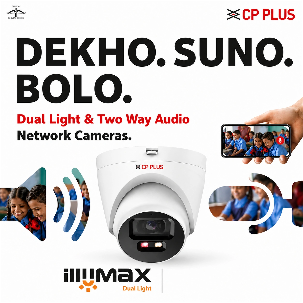CP PLUS 4MP WDR Network Dome Camera with Built-in Microphone and Speaker
