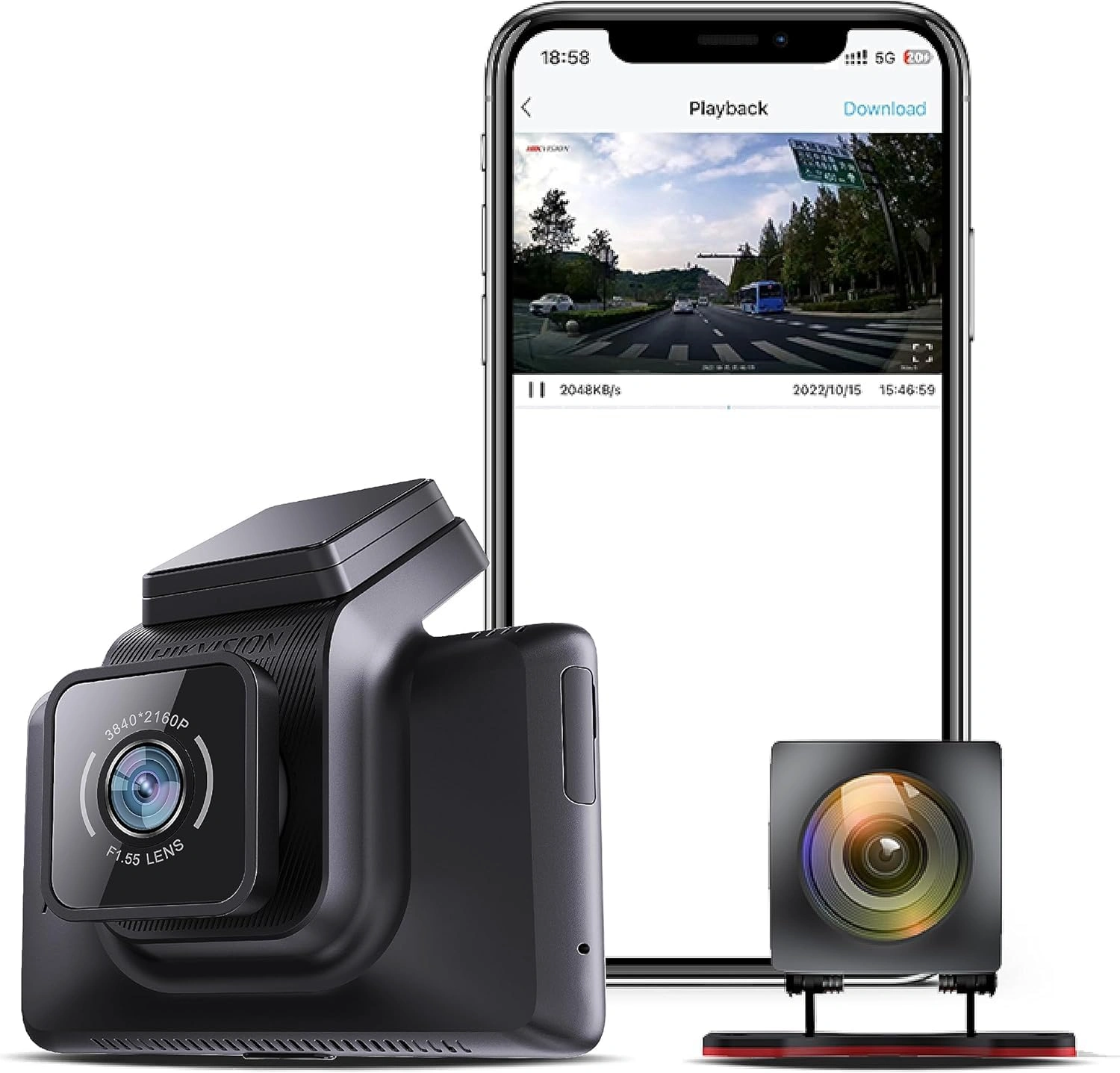 HIKVISION 1440P Front 1080P Rear Dash Cam