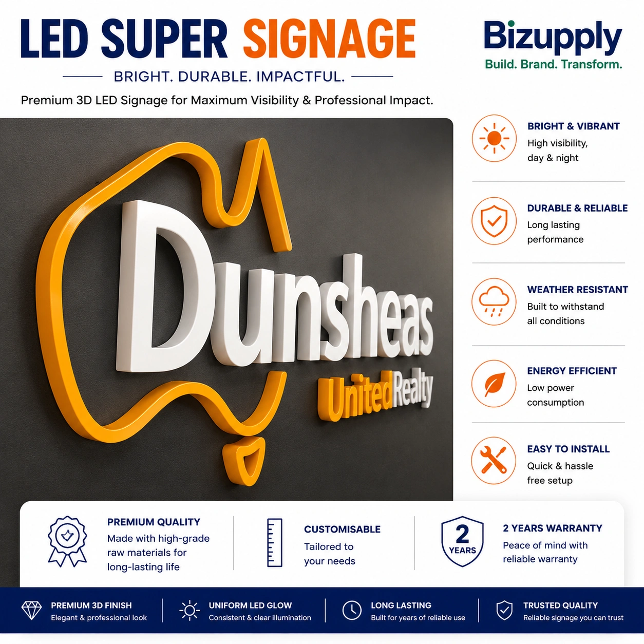 Custom Outdoor LED Sign Board with Metal Sleeve
